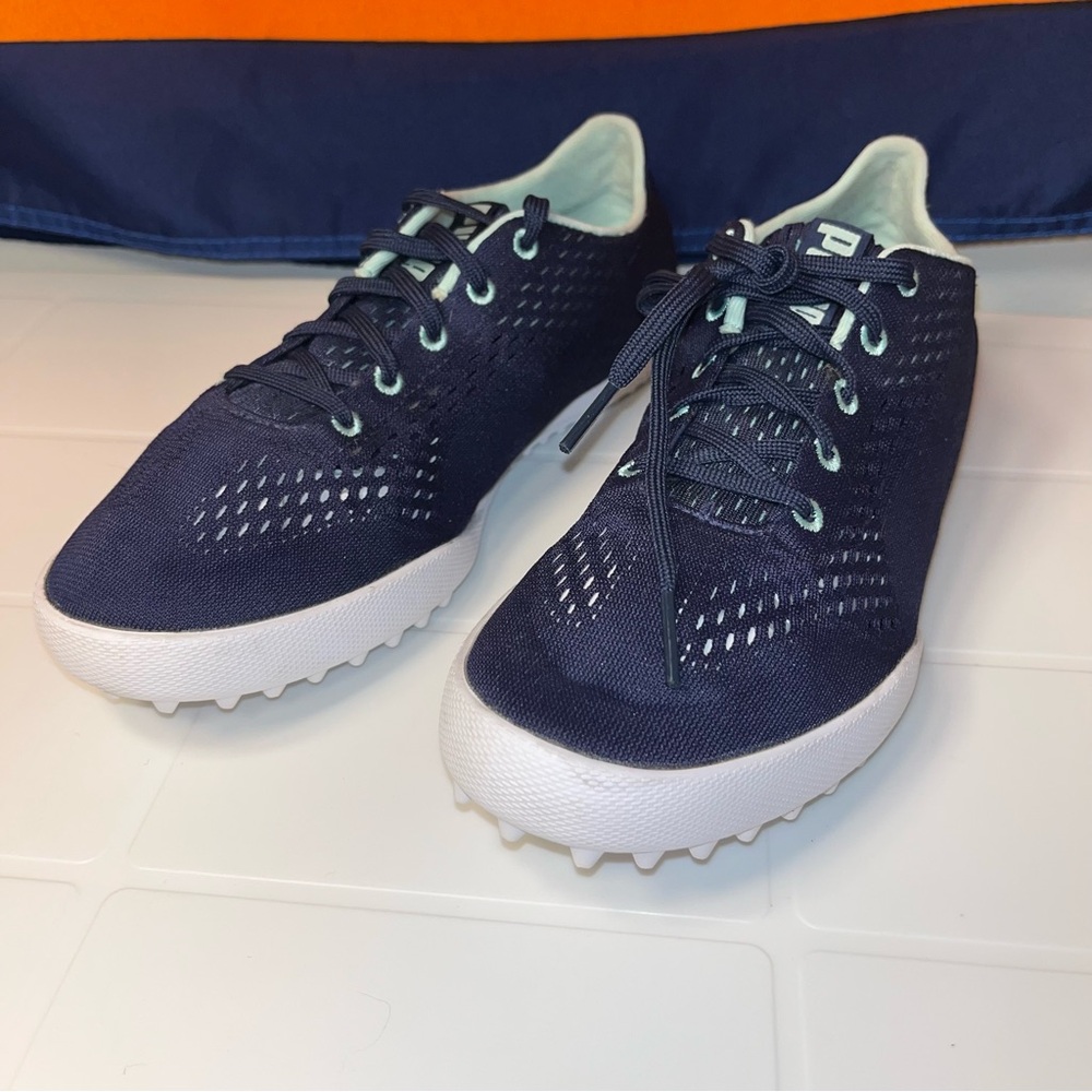 PUMA Monolite Cat EM Spikeless Golf Shoes Peacock Blue Puma Size 8 low top